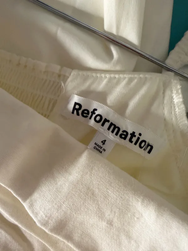 Reformation Isaac Midi Dress White Size 4 - Image 6