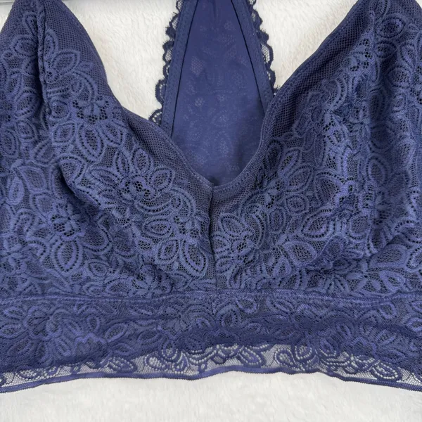 Aerie Lace Racerback Bralette Bra Navy Blue Women's‎ Size XL Extra Large - Image 2