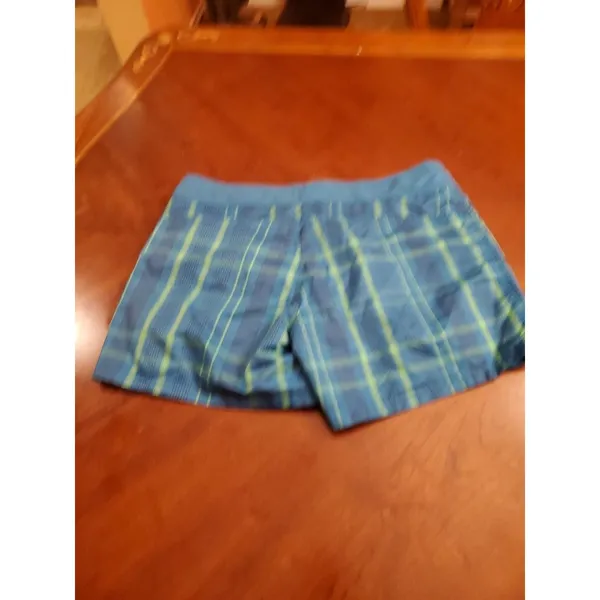 The North Face Shorts Women Size 6 Swim Board Shorts Blue/Green Plaid - Image 13