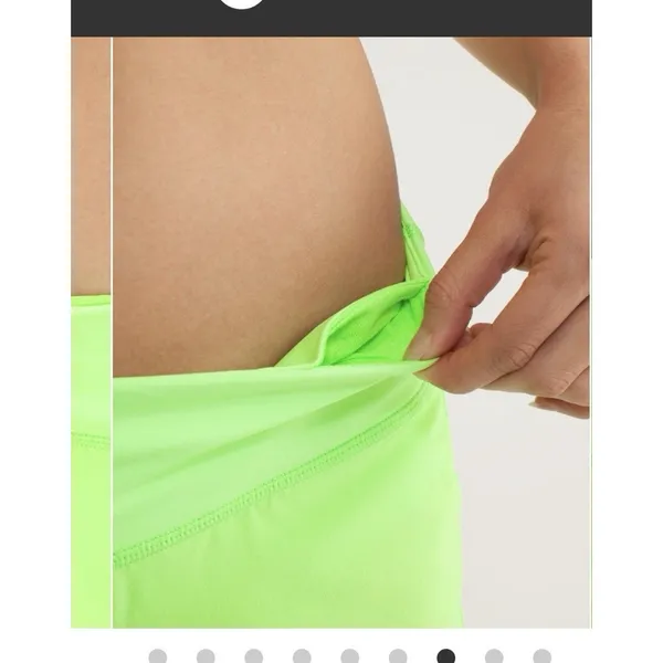 Lululemon Activewear Shorts 4 Green Speed Short Zip Pockets Built In Liner Logo - Image 3