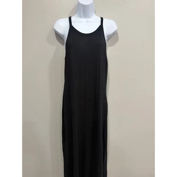 Whimsy + Row Maxi Dress Womens‎ Small Black Organic Cotton Halter Minimalist - Image 5