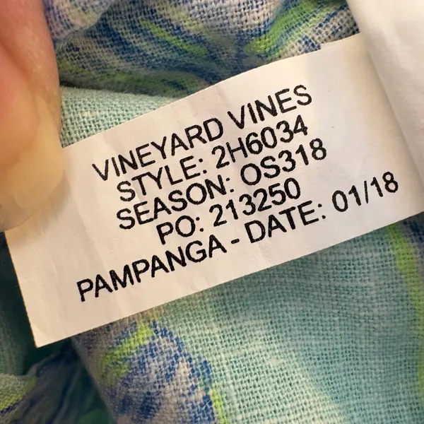 Vineyard Vines Palm Leaf Print Shorts Size Medium Green Blue‎ - Image 6