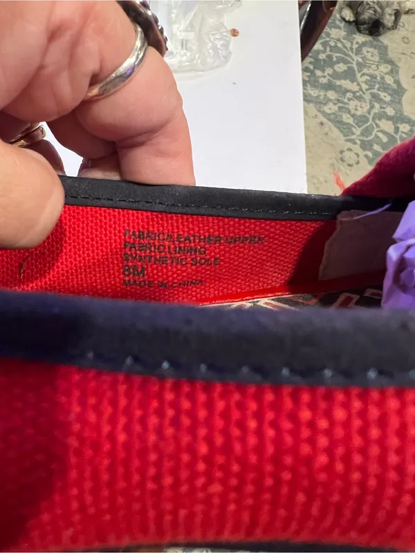 EUC Tory Burch Red Canvas Logo Slip On Sneakers Flats Size 8M - Image 9