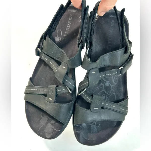 Merrell “Swivel” Black Leather Strappy Hiking Sandals size 7 - Image 4