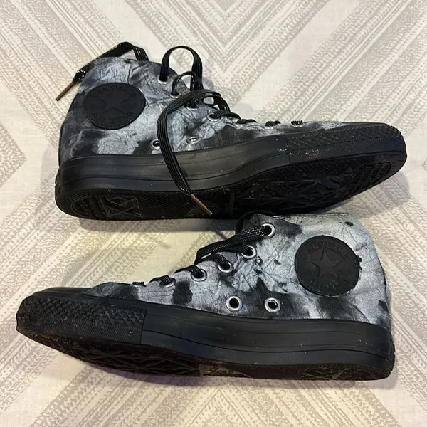 Converse Women’s Custom Black & White High Top Sneakers - Image 3