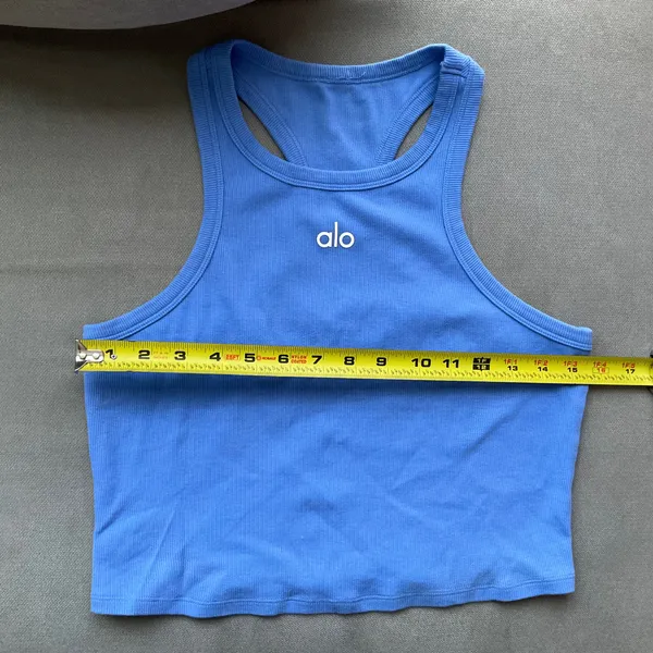 Alo Yoga Aspire Tank Crystal Clear Blue/White L - Image 3