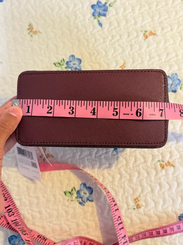 Kate Spade NWT Glitter Dome Makeup Bag Burgundy - Image 6