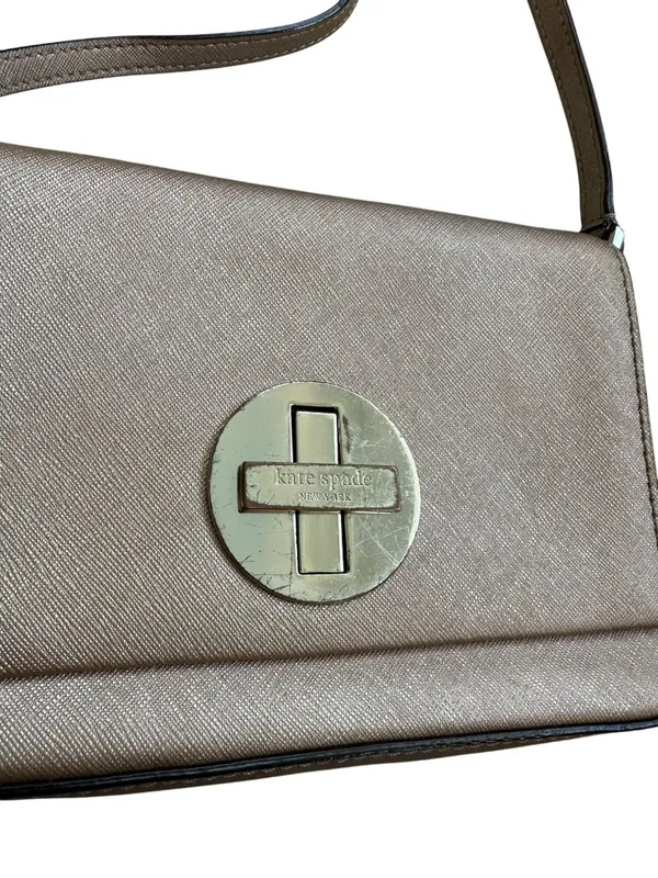 KATE SPADE Rose Gold Saffiano Leather Crossbody Bag - Image 6