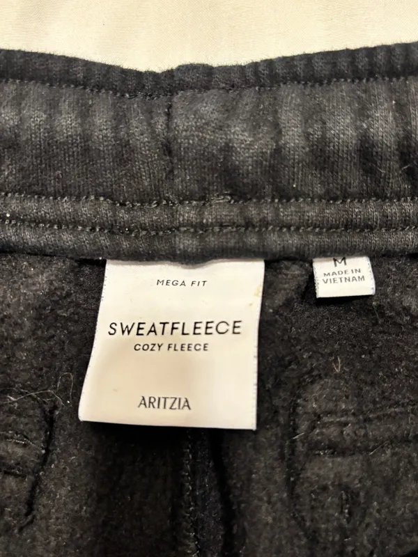 Black Aritzia Cozy Fleece Mega Cargo Sweatpants - Image 6