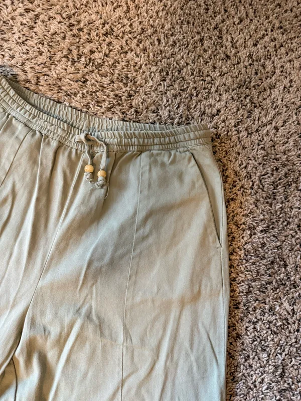 Zara Sage Green Drawstring Tapered Joggers - Image 4