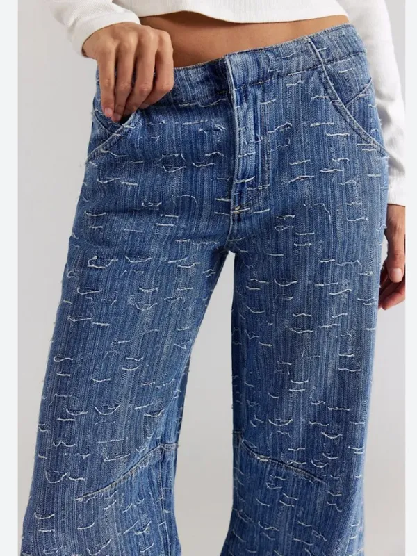 NWT Free People Front Row Wide-Leg Flare Jeans in Making Waves - Image 2