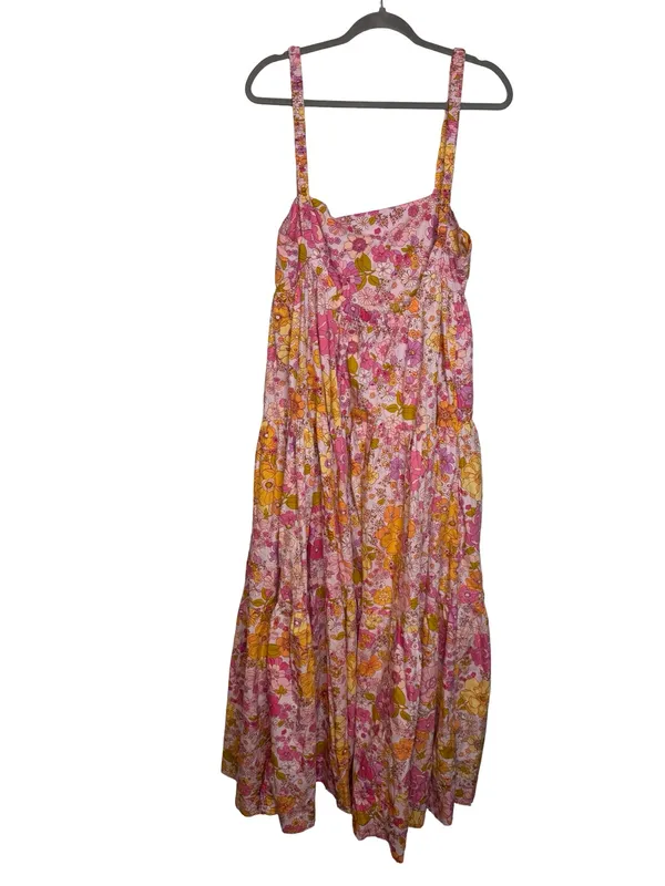 🌸 Free People Park Slope Floral Maxi Dress Medium Boho Tiered Cottagecore 🌸 - Image 3