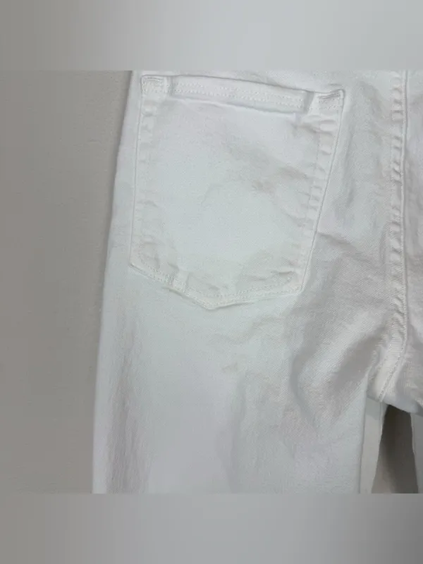 Good American Good Straight High Rise Raw Hem White Jeans Size 4/27‎ - Image 14
