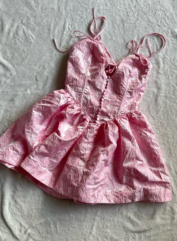 For Love & Lemons Faith Mini Dress Pink - Image 8