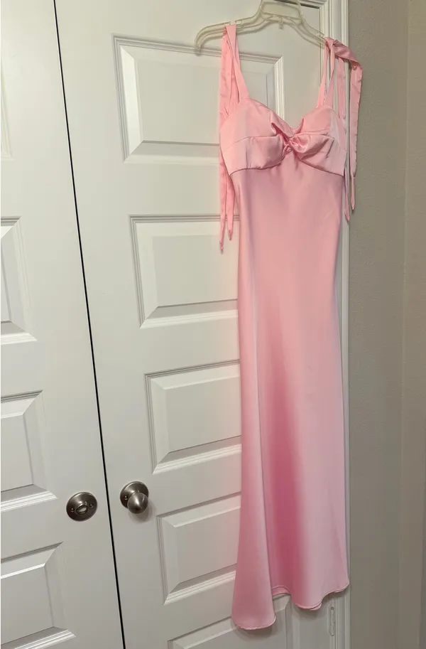 Satin Pink Dress Dillard's - Image 3
