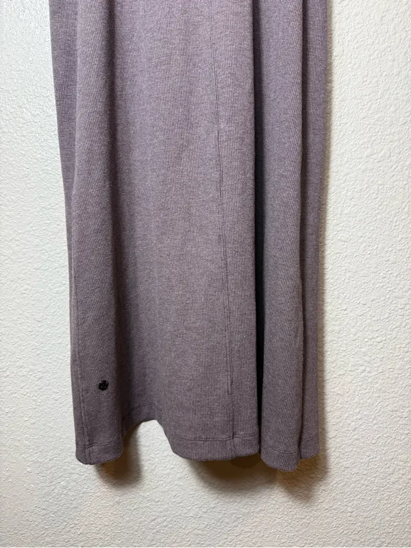 Lululemon‎ Gone for the Week Dress Mock Neck Ribbed Sleeveless Swing MidiTaupe S - Image 8