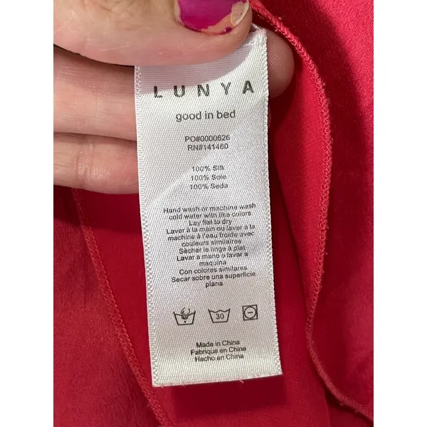 Lunya 100% Silk Tulip Shorts Hot Pink Lounge Sleepwear Pajama Bottoms Small - Image 6