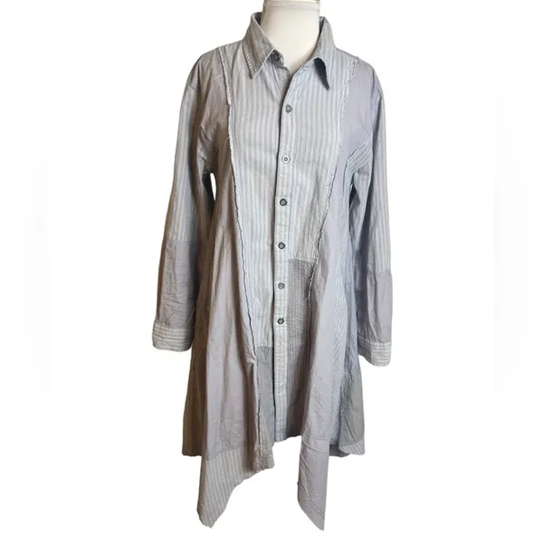 Free people we the free remade‎ patchwork dress shirt Sz XS - Image 3