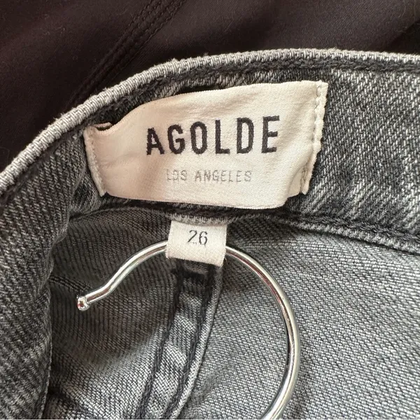 AGOLDE Pinch Waist Skinny Jeans 26 Interlude Black Grey - Image 8