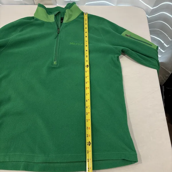 Marmot Polartec 1/4 Zip Green Fleece Pullover Medium Lightweight Outdoor Hiking - Image 7