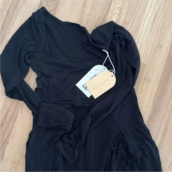 Blogilates Black Long-Sleeve sweetheart neck Wide-Leg Jumpsuit - Image 5