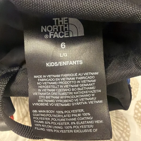 North Face Kids Montana Ski Mitts 7 L Mittens DryVent Winter Gloves Blue Black - Image 5