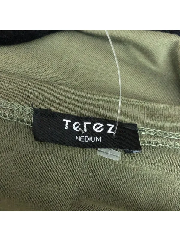 Terez Womens Olive Green Long Sleeve Twist Front Top Size M - Image 3