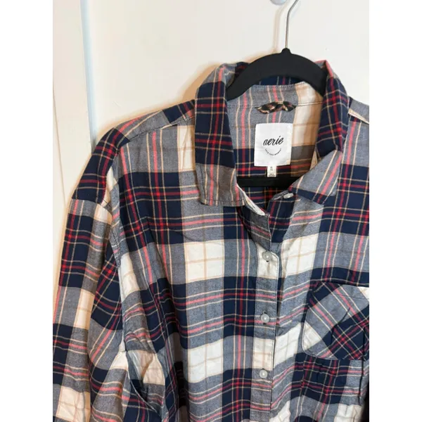 NWT Aerie Off Duty Plaid Flannel Shirt - Image 5