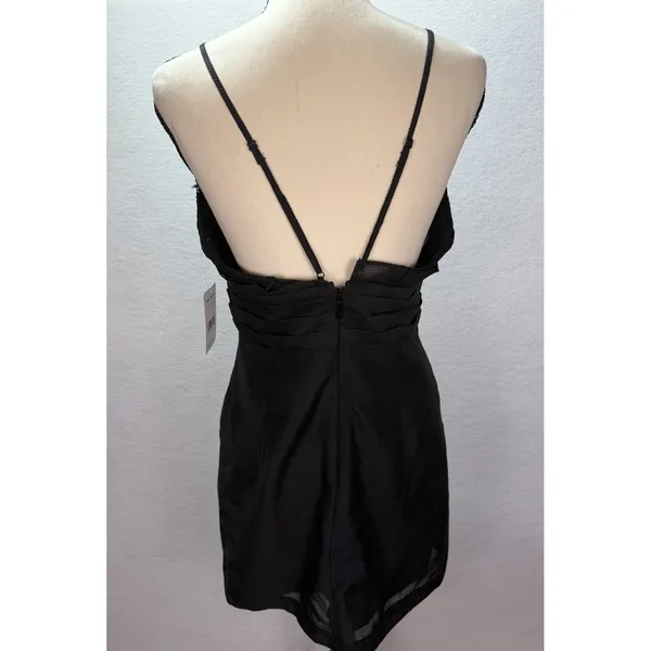 Free People Black Crochet Lace Sequin V-Neck Mini Dress Size 6 NWT - Image 13
