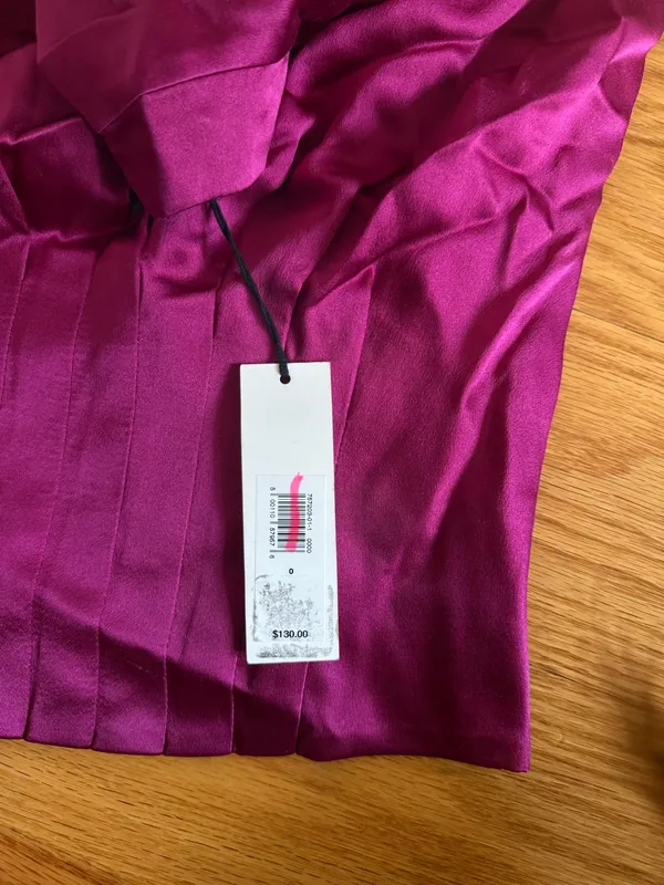 NWT Banana Republic Muse Silk Pleated Top in Pink - Image 4
