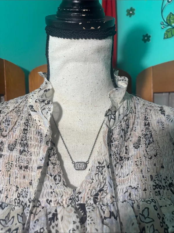 Boho Paisley Ruffle Blouse in Cream and Black - Image 2