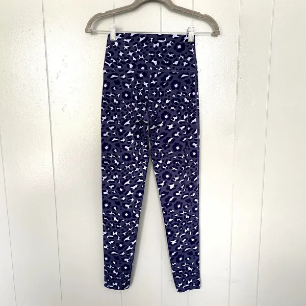Aerie Offline Blue Leopard Print High Rise Athletic Yoga Goals 7/8 Leggings S - Image 3