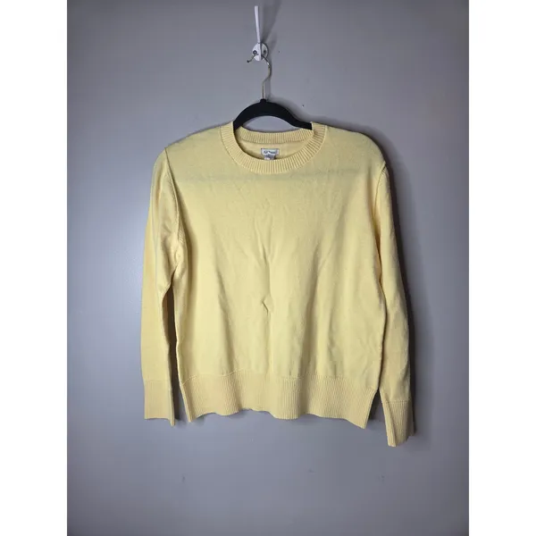 L.L. Bean Cotton & Cashmere Womens Size Small Yellow Lightweight Sweater - Image 2