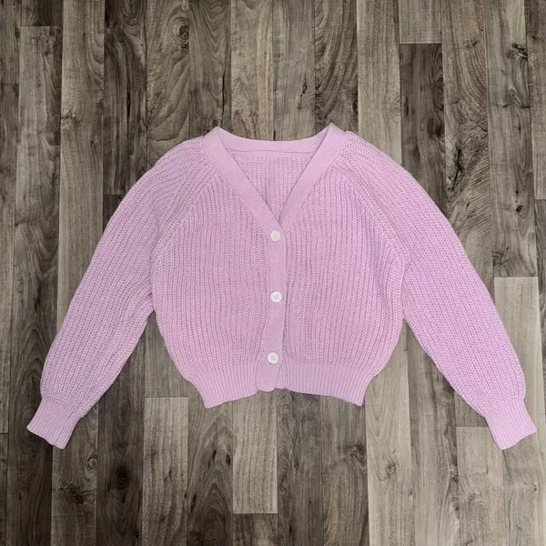 Princess Polly Purple Pink buttoned chunky knit oversized cardigan - Image 2