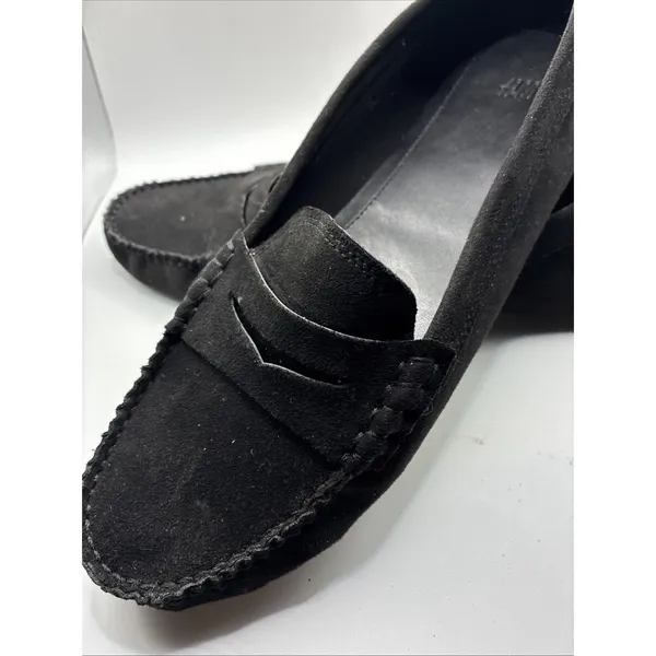 H&M Women’s Black Napped Loafers Size 8 Slip On New - Image 3