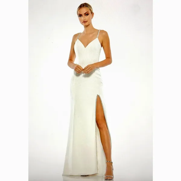 Mac Duggal Sweetheart Evening Gown w/Rhinestone Accents White 2 - Image 2
