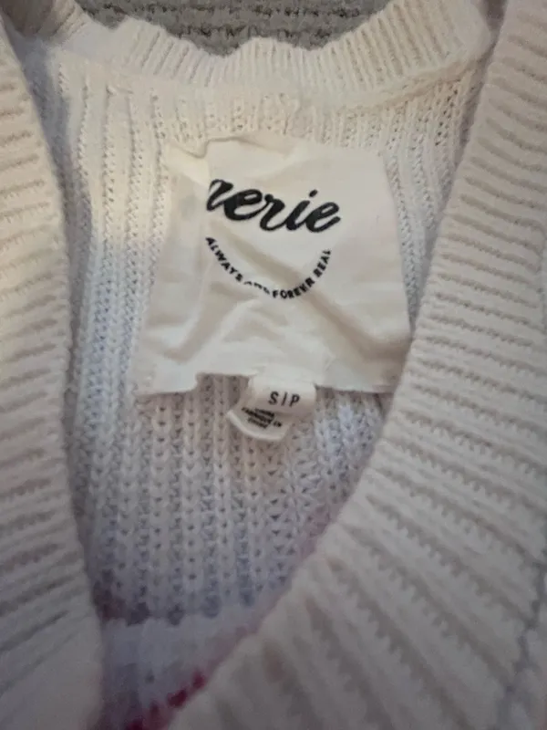 Aerie pink striped white sweater - Image 3