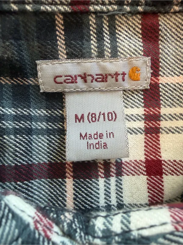 Carhartt Women’s Hamilton Flannel Shirt M 8/10 Navy Plaid 102260 Fall 2016 - Image 9
