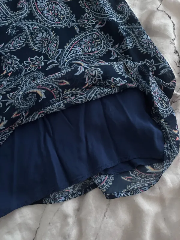 Abercrombie & Fitch Navy Paisley Slip Dress - Image 9