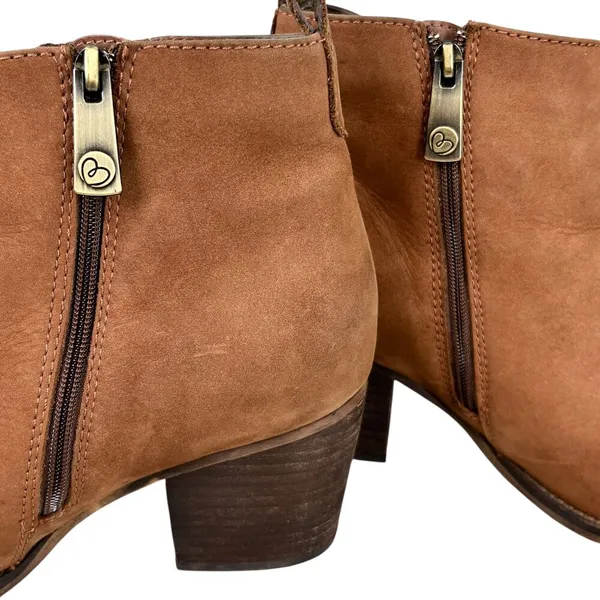 Blondo Waterproof Leather Booties Brown 8.5M Double Zipper - Image 8