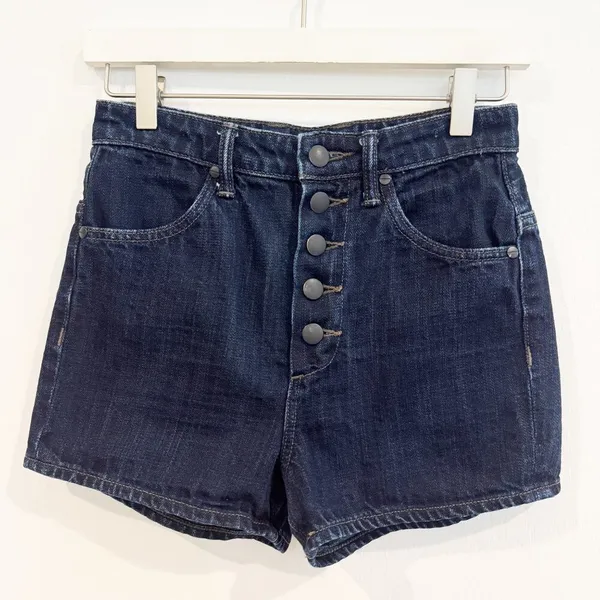 Helmut Lang Shorts Size 24 Dark Wash‎ Blue Denim Downtown Girl Alt Grunge Chic - Image 2