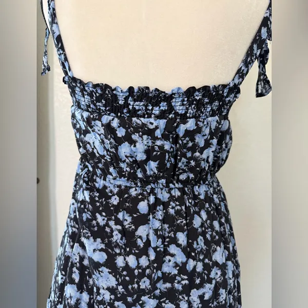 By The River Blue Floral Tie-Shoulder Maxi Dress, Size‎ S - Image 8