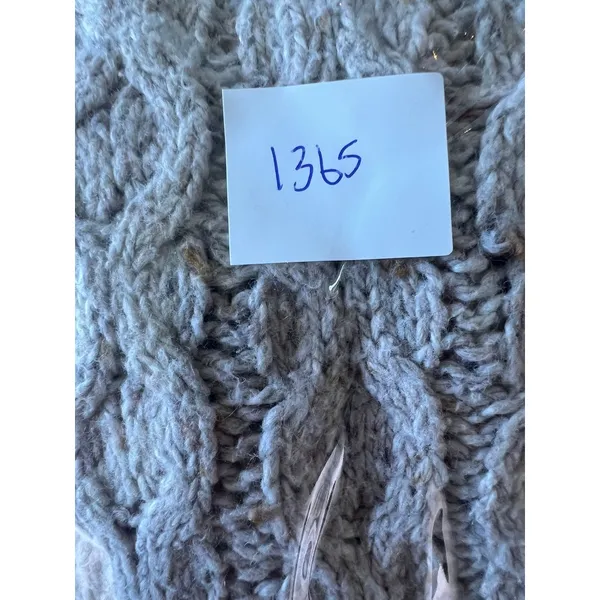 St Johns Bay Wm LG Cable Knit Sweater Tan Marl Button Shoulder Mock Neck Indie - Image 5