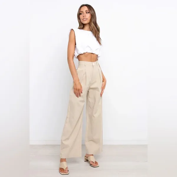 NWT Petal & Pup Omri Crop Top Shoulder Pads in White Size 12 - Image 5