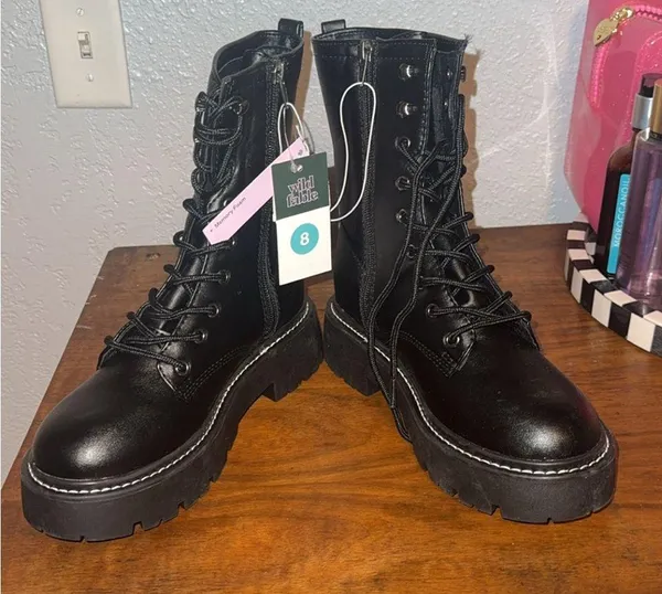 Wild Fable Black Combat Boots - Image 2