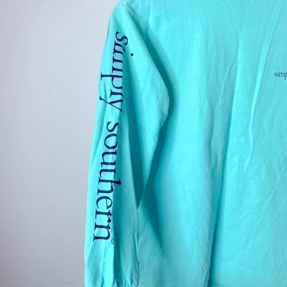 Simply Southern Long Sleeve‎ Blue Shirt Size Small - Image 4