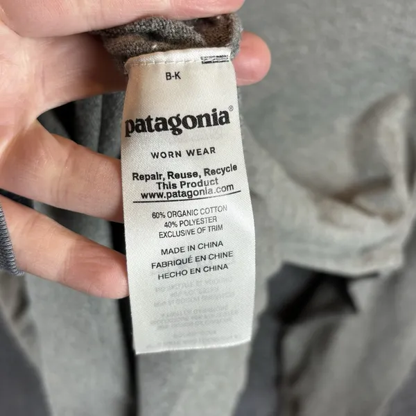 Patagonia Worn‎ Wear Sweater Grey Organic Cotton Woman's Size M - Image 4