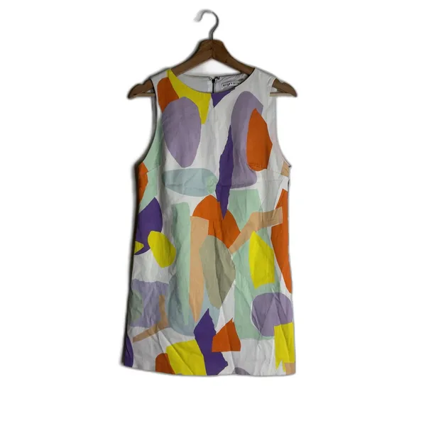 Alice + Olivia Dress Womens 4 Multicolor Abstract Print Sleeveless Shift Mini - Image 3