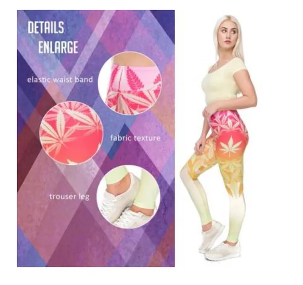 Weed print digital 3D 420 legging Multiple - Image 6