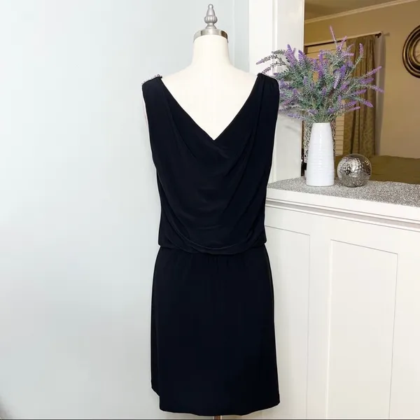 White House Black Market V-Neck Formal Dress with Crystal Shoulder Accents 4 - Image 6
